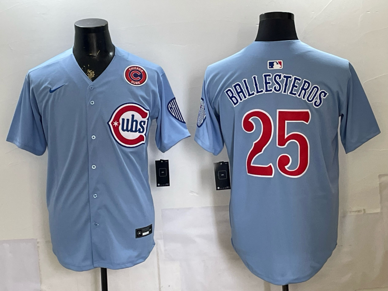 Men 2026 Chicago Cubs #25 ballestros light blue Game Nike MLB Jersey 056405